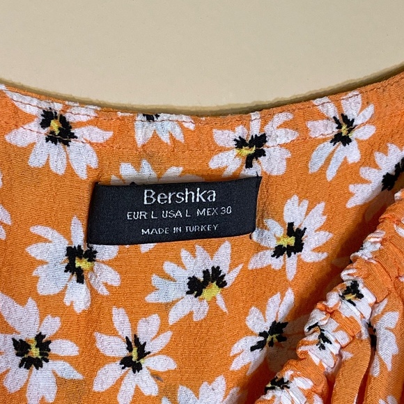 Bershka Orange and white Floral Dress - Picture 3 of 8